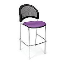 OFM Stars And Moon Caf&eacute;-Height Chairs, Plum/Chrome, Set Of 2