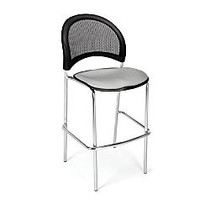 OFM Stars And Moon Caf&eacute;-Height Chairs, Putty/Chrome, Set Of 2