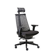 Boss Contemporary Mesh High-Back Chair, With Headrest, Black