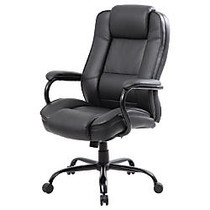 Boss Heavy-Duty Leather High-Back Chair, Black