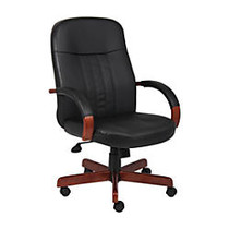 Boss Leather Chair, Black/Cherry
