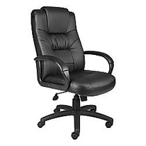 Boss Silhouette Leather High-Back Chair, Black