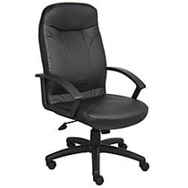 Boss; High-Back Leather Chair, Black