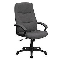 Flash Furniture Fabric High-Back Swivel Chair, Gray/Black