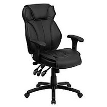 Flash Furniture Leather High-Back Swivel Chair, Black