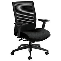 Global; Loover Mid-Back Weight-Sensing Synchro Chair, 39 inch;H x 25 1/2 inch;W x 24 inch;D, Black Coal/Black