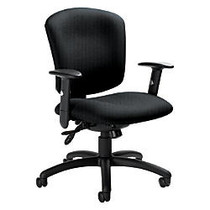 Global; Supra X&trade; Mid-Back Multi-Tilter Chair, 38 1/2 inch;H x 25 1/2 inch;W x 23 inch;D, Black Frame, Graphite Fabric