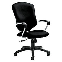 Global; Supra&trade; High-Back Fabric Tilter Chair, 42 inch;H x 26 inch;W x 27 inch;D, Black/Tungsten Frame