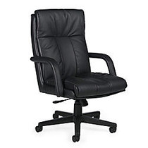 Global; Troy; High-Back Leather Tilter Chair, 42 1/2 inch;H x 26 1/2 inch;W x 31 inch;D, Black Frame, Black Leather