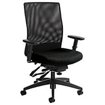 Global; Weev Mid-Back Chair, 39 inch;H x 25 inch;W x 24 inch;D, Black Coal/Black