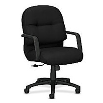 HON; 2090 Series Pillow Soft Mid-Back Managerial Chair, 41 3/4 inch;H x 26 1/4 inch;W x 28 3/4 inch;D, Black Frame, Black Fabric