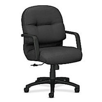 HON; 2090 Series Pillow Soft Mid-Back Managerial Chair, 41 3/4 inch;H x 26 1/4 inch;W x 28 3/4 inch;D, Black Frame, Charcoal Fabric