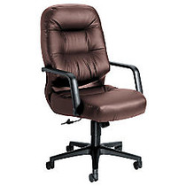 HON; Pillow-Soft; Leather High-Back Chair, 46 1/2 inch;H x 26 1/4 inch;W x 29 3/4 inch;D, Burgundy