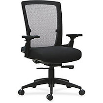 Lorell 3D Rotation Armrests Mid-back Chair - Fabric Seat - 5-star Base - Black - 20.88 inch; Seat Width x 18.50 inch; Seat Depth - 27.8 inch; Width x 29.4 inch; Depth x 43.8 inch; Height