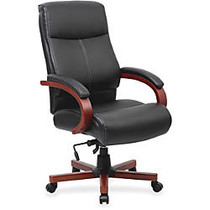 Lorell Executive Chair - Black, Cherry - 27 inch; Width x 31 inch; Depth x 47 inch; Height