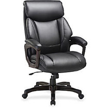 Lorell Executive Chair - Bonded Leather Black Seat - Bonded Leather Black Back - Espresso - 31.8 inch; Width x 28 inch; Depth x 45.5 inch; Height
