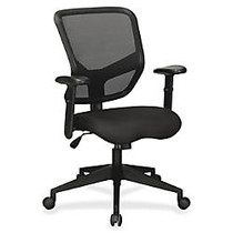 Lorell Executive Mesh Mid-Back Chair - Fabric Black Seat - Black Back - 5-star Base - 28 inch; Width x 25.8 inch; Depth x 28.5 inch; Height