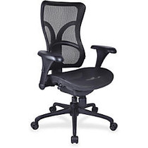 Lorell Full Mesh High Back Adjustable Chair - Plastic Black Frame - 5-star Base - Black - 20.50 inch; Seat Width x 21.10 inch; Seat Depth - 28.6 inch; Width x 21.1 inch; Depth x 22.8 inch; Height