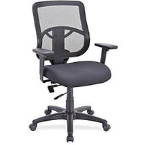 Lorell Managerial Mid-back Chair - Fabric Seat - Black Back - 5-star Base - Black - 25.3 inch; Width x 23.5 inch; Depth x 40.5 inch; Height