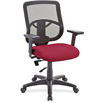 Lorell Managerial Mid-back Chair - Fabric Seat - Black Back - 5-star Base - Red - 25.3 inch; Width x 23.5 inch; Depth x 40.5 inch; Height