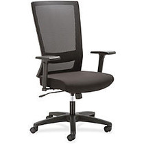 Lorell Mesh High-back Swivel Chair - Fabric Seat - 5-star Base - Black - 46 inch; Width x 25.9 inch; Depth x 25.1 inch; Height