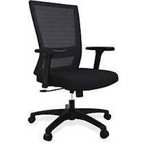 Lorell Mesh Mid-back Swivel Chair - Fabric Seat - 5-star Base - Black - 28 inch; Width x 26.1 inch; Depth x 40.6 inch; Height