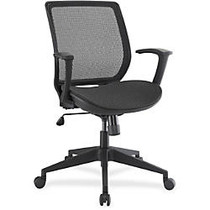 Lorell Mesh/Mesh Executive Mid-back Chair - Nylon Black Seat - Nylon Black Back - 5-star Base - Black - 19.50 inch; Seat Width x 17.50 inch; Seat Depth - 27.5 inch; Width x 26.3 inch; Depth x 39.8 inch; Height