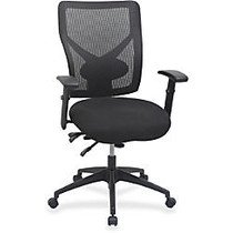 Lorell Multi-task Control Mesh Back Chair - Fabric Black, Foam Seat - Nylon Back - 5-star Base - Black - 28.3 inch; Width x 26.3 inch; Depth x 42 inch; Height