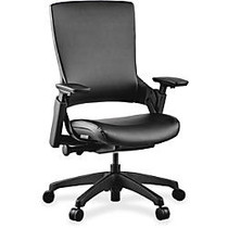 Lorell Serenity Series Executive Multifunction High-back Chair - Leather Seat - Black - Leather - 25.3 inch; Width x 23.3 inch; Depth x 40.5 inch; Height