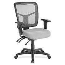 Lorell Swivel Mid-Back Chair - Fabric Gray Seat - Black Back - Black Frame - 5-star Base - 25.3 inch; Width x 23.5 inch; Depth x 40.5 inch; Height