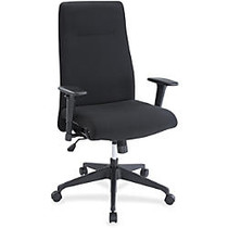 Lorell Synchro-tilt High-back Suspension Chair - Fabric Black Seat - Fabric Black Back - 5-star Base
