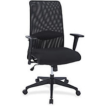 Lorell Synchro-tilt Mesh Back Suspension Chair - Fabric Black Seat - Black Back - 5-star Base - Black