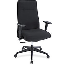 Lorell Weight Activated High-back Suspension Chair - Fabric Black Seat - Fabric Black Back - 5-star Base - Black - 26 inch; Width x 26 inch; Depth x 44.5 inch; Height