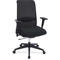 Lorell Weight Activated Mesh Back Suspension Chair - Fabric Black Seat - Black Back - 5-star Base - Black