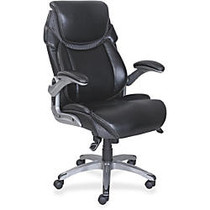 Lorell Wellness by Design Executive Chair - 5-star Base - Black - Bonded Leather - 30 inch; Width x 27.8 inch; Depth x 46.8 inch; Height