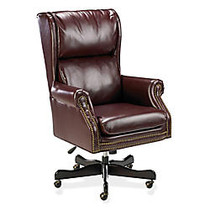 Lorell; Traditional Executive Swivel Tilt Chair, 47 inch;H x 29 inch;W x 32 inch;D, Oxblood/Mahogany
