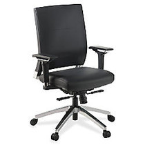 Lorell&trade; Executive Leather Lower-Back Swivel Chair, 43 1/2 inch;H x 28 1/2 inch;W x 29 1/4 inch;D, Chrome Frame, Black Leather
