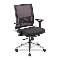 Lorell&trade; Executive Mesh Mid-Back Swivel Chair, 43 1/2 inch;H x 28 1/2 inch;W x 28 3/10 inch;D, Black Frame, Black Fabric