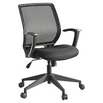 Lorell&trade; Mesh Fabric Mid-Back Work Chair, Black