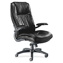Mayline; Ultimo Series Deluxe Leather High-Back Chair, 48 inch;-51 inch;H x 31 inch;W x 32 inch;D, Black
