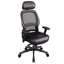 Office Star&trade; Matrex; High-Back Chair, 55 inch;H x 27 inch;W x 27 inch;D, Black Frame, Black Leather
