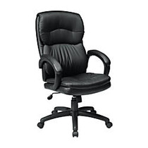 Office Star&trade; Work Smart Eco Leather High-Back Chair, Black