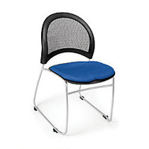 OFM Stars And Moon Stack Chairs, Royal Blue/Chrome, Set Of 4