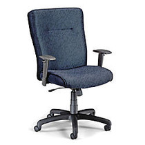 OFM High-Back/Conference Fabric Chair, 40 inch;H x 28 1/2 inch;W x 28 1/2 inch;D, Black Frame, Blue Fabric