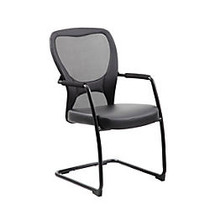 Boss LeatherPlus & Mesh Guest Chair, Black