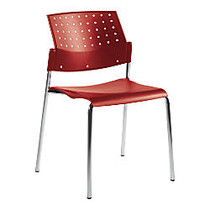 Global; Sonic Armless Chair, 33 inch;H x 21 1/2 inch;D x 21 1/2 inch;D, Lip Smacker/Chrome