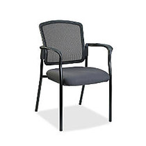 Lorell Breathable Mesh Guest Chair - Fabric Gray Seat - Steel Black Frame - Gray - 23 inch; Width x 9 inch; Depth x 32 inch; Height