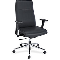 Lorell Leather Suspension Chair - Bonded Leather Black Seat - Bonded Leather Black Back - 5-star Base - 20.50 inch; Seat Width x 18 inch; Seat Depth - 26 inch; Width x 26 inch; Depth x 45 inch; Height