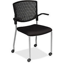 Lorell Plastic Back Guest Chair - Fabric Black Seat - Plastic Black Back - Four-legged Base - 17.30 inch; Seat Width x 10.10 inch; Seat Depth - 22 inch; Width x 20.5 inch; Depth x 34.3 inch; Height