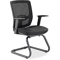 Lorell Variable-Resist Lumbar Guest Chair with Arms - Black Seat - Black Back - Metal Frame - 24 inch; Width x 23.8 inch; Depth x 36.3 inch; Height